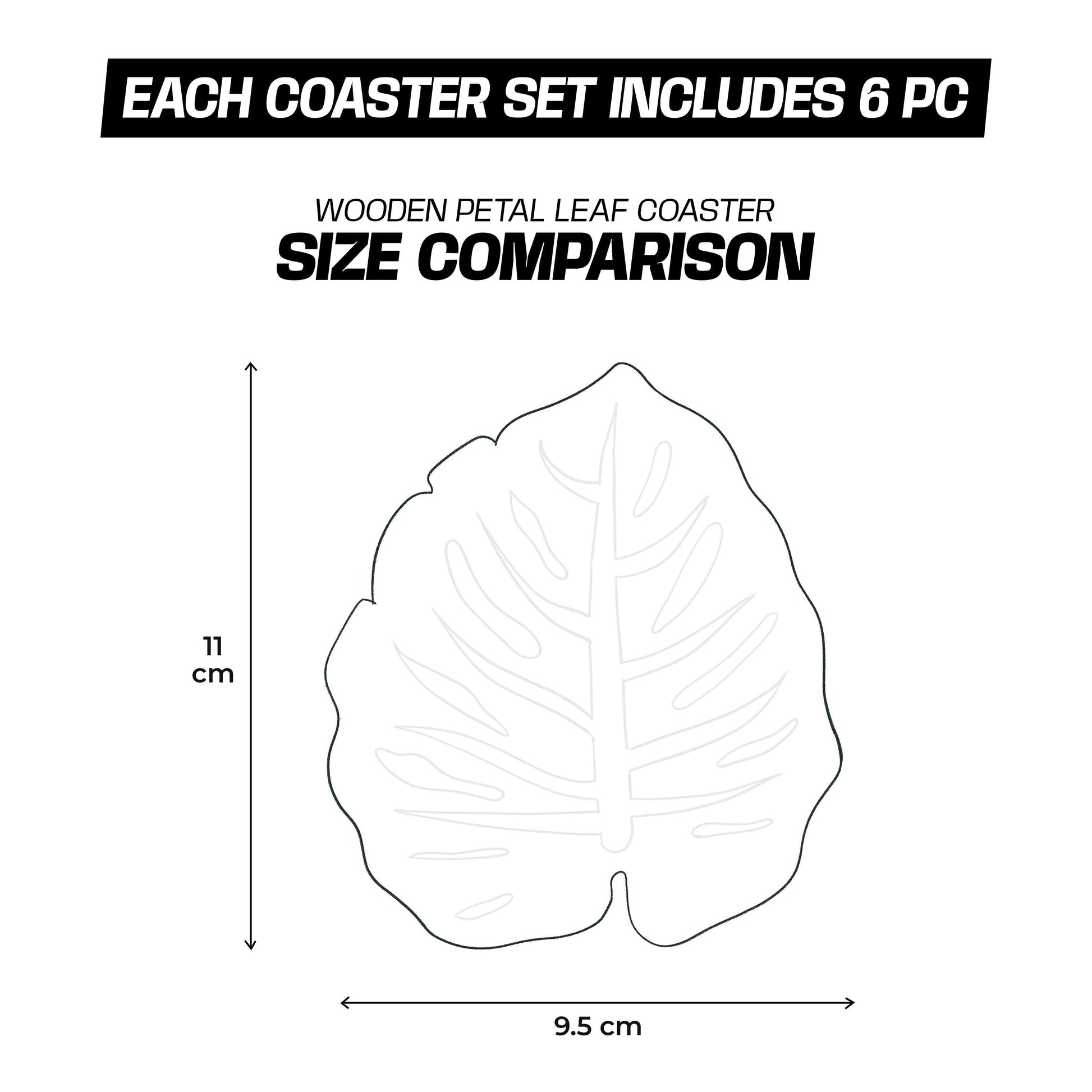 Enera Marc Leaf Wooden Coaster - enera