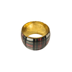 Enera Checks Style Multi Color Round Napkin Ring (Pack of 6pcs) - enera