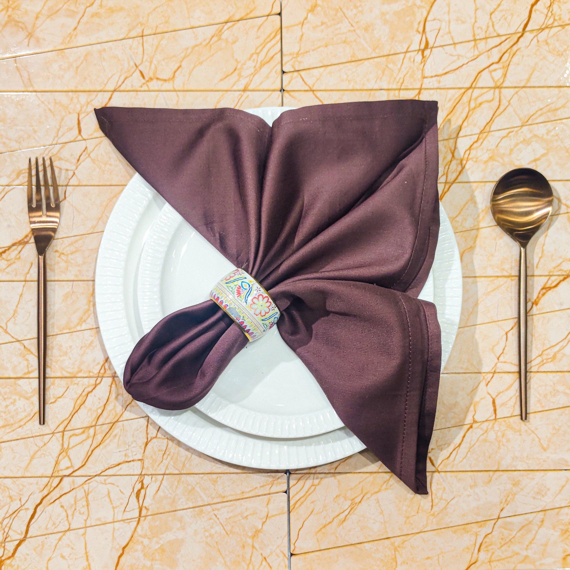 Enera Tribe Style Multi Color Round Napkin Ring (Pack of 6pcs) - enera