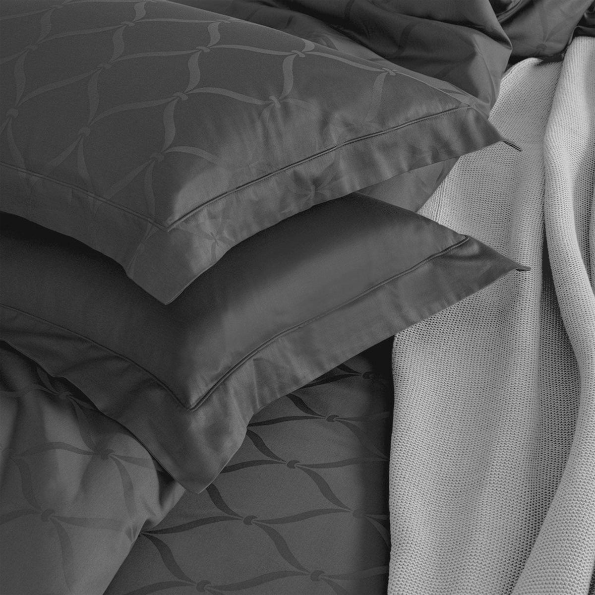 Enera Majestic Lattice Collection Graphite Grey Color Pillow Cover - enera