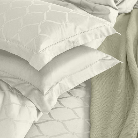 Enera Majestic Lattice Collection Ivory White Color Pillow Cover - enera
