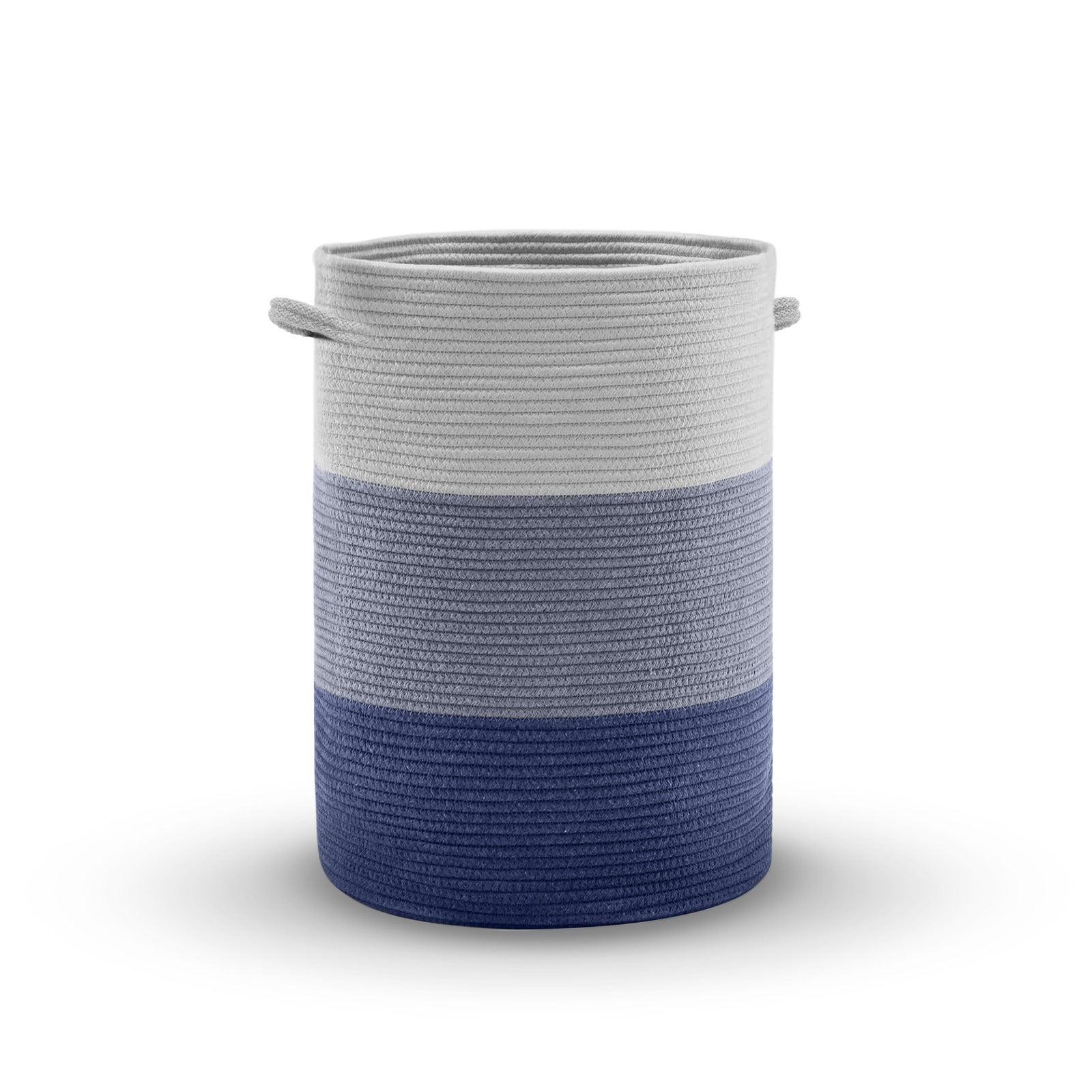 Saprose Eco Weave Drawstring Blue Color Basket With Cover - enera