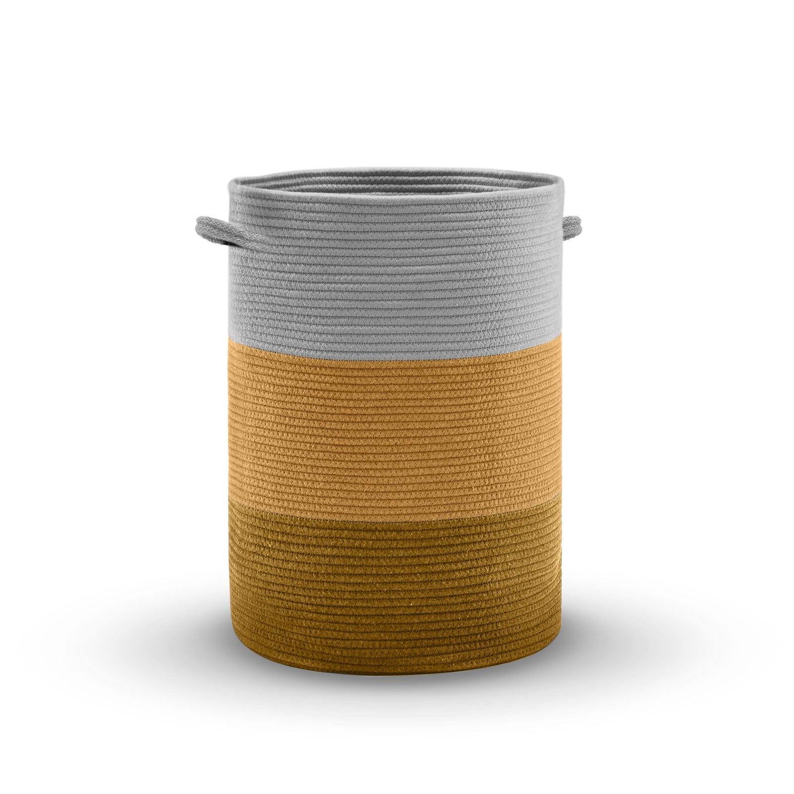 Saprose Eco Weave Drawstring Beize Color Basket With Cover - enera