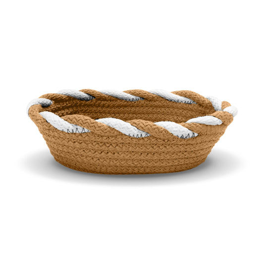Saprose Knit Craft Multi Purpose Golden Color Boat Basket - enera