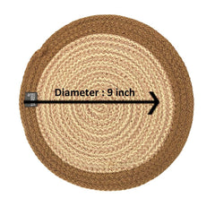 Saprose Crafted Round Dining & Side Table Mat – 23cm, Pack of 3 - enera