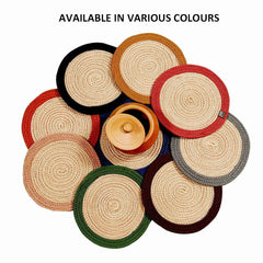 Saprose Crafted Round Dining & Side Table Mat – 23cm, Pack of 3 - enera