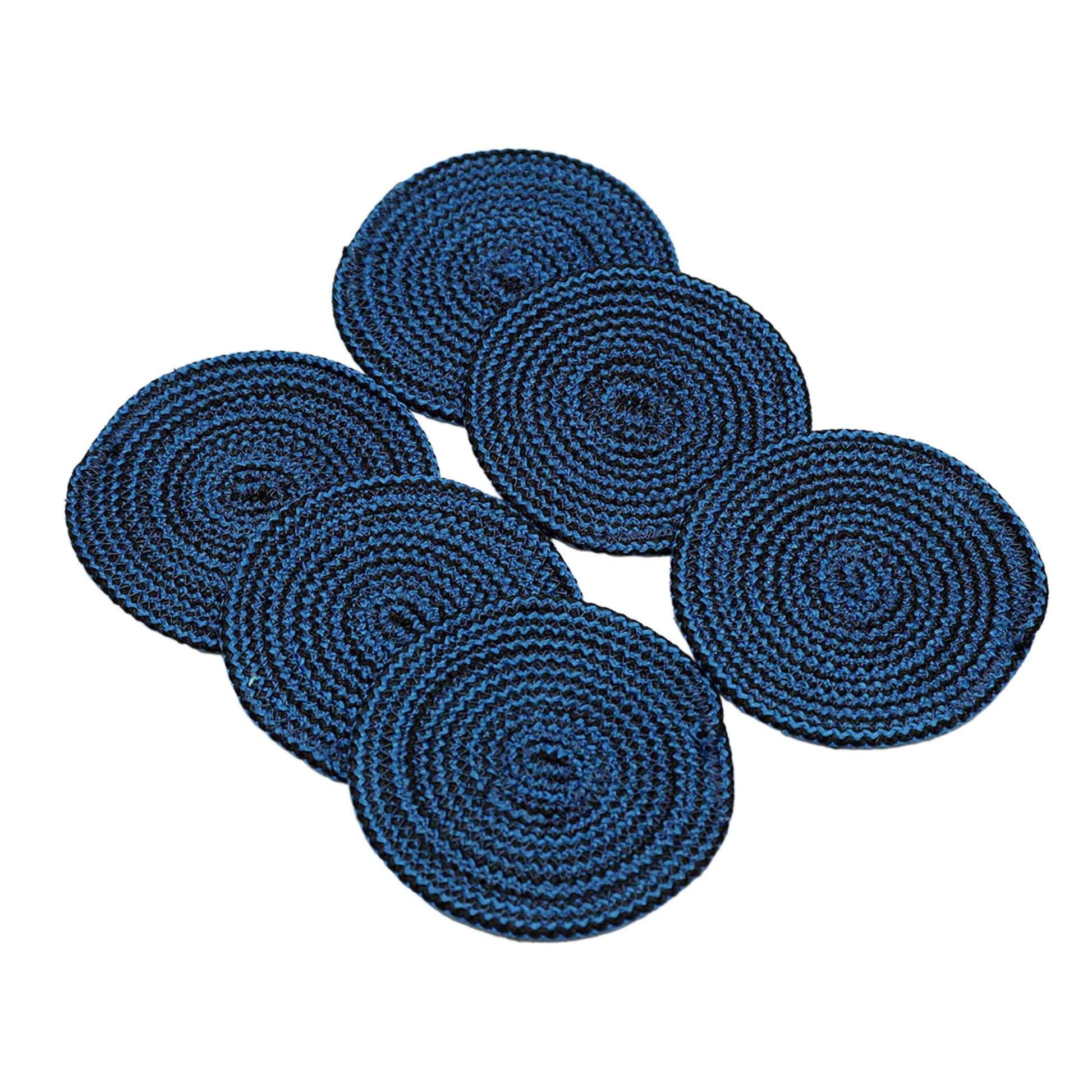Enera Craft Ink Blue Color 12cm Round Coaster (6 pcs set) - enera