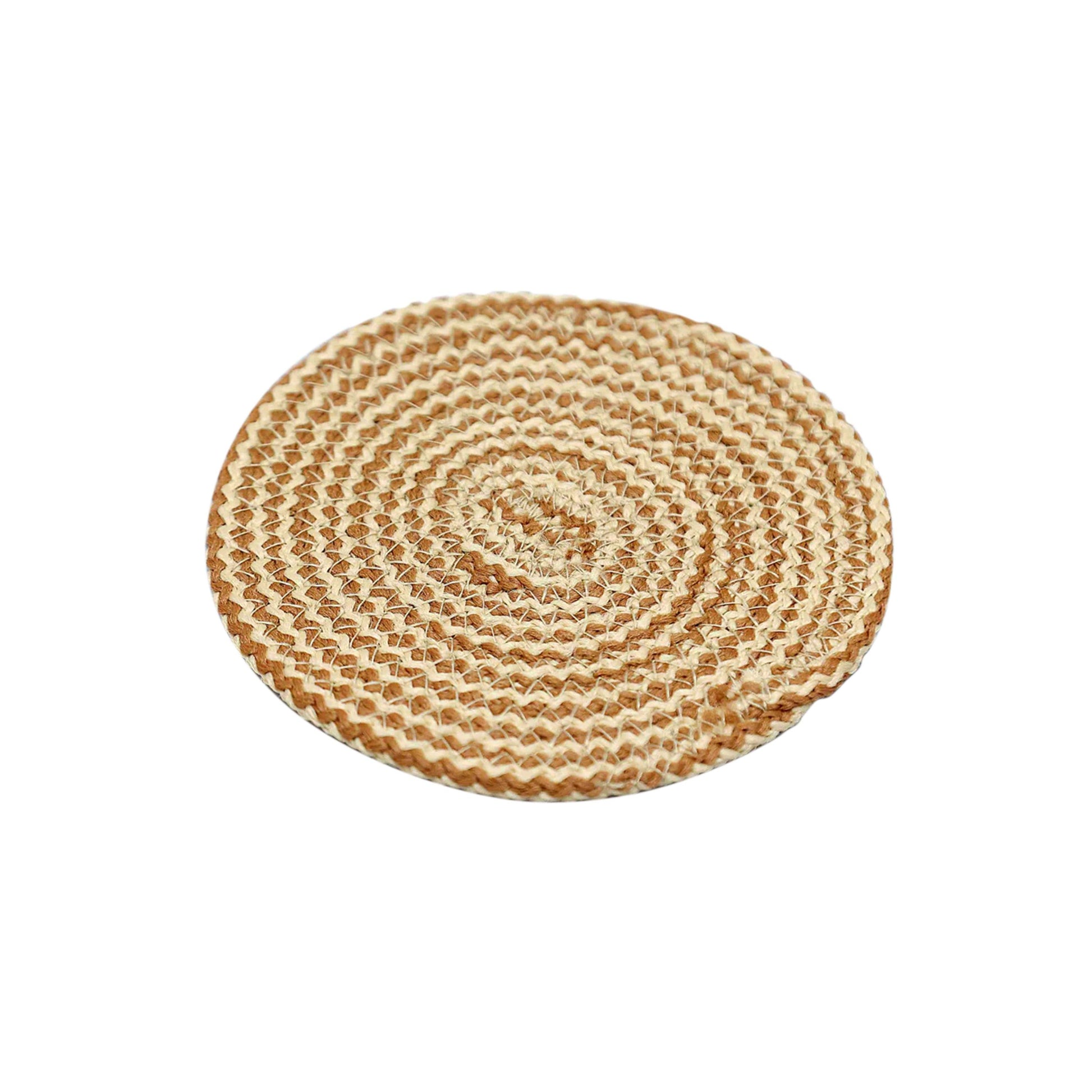 Enera Craft Beige Color 12cm Round Coaster (6 pcs set)