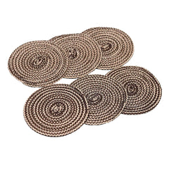 Enera Craft Brown Color 12cm Round Coaster (6 pcs set) - enera