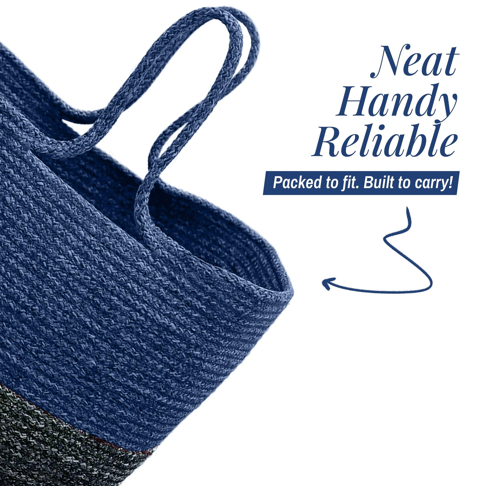 Saprose Ink Blue Color Rectangle Tiffin Basket - enera