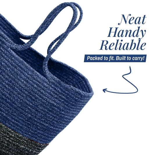 Saprose Ink Blue Color Rectangle Tiffin Basket - enera