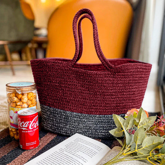 Saprose Red & Black Color Rectangle Tiffin Basket - enera