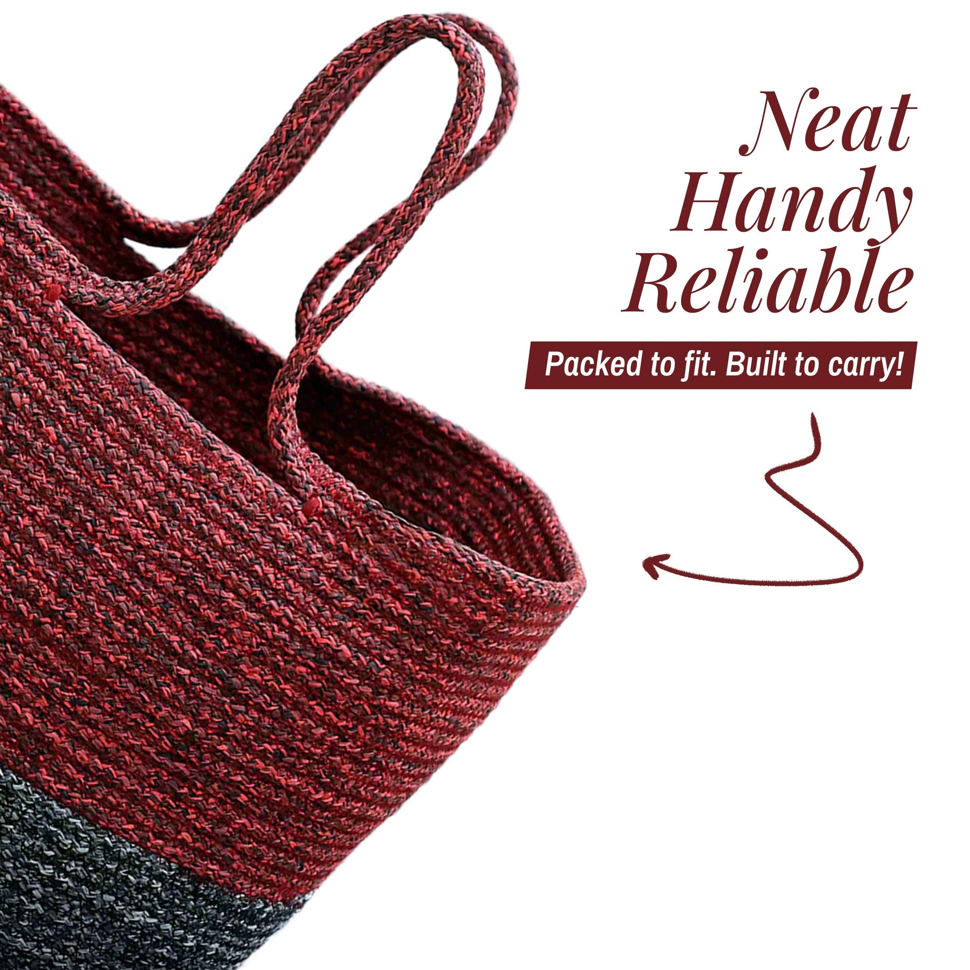 Saprose Red & Black Color Rectangle Tiffin Basket - enera