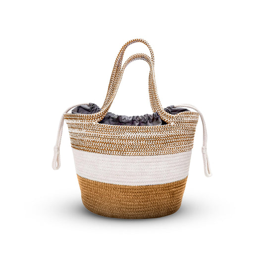 Saprose Golden Color Tote Basket - enera