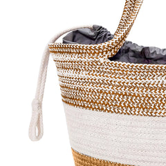 Enera Golden Color Tote Basket - enera
