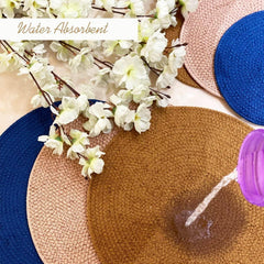 Saprose Crafted Round Dining & Side Table Mat – 20cm, Pack of 4 - enera