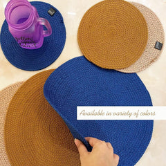 Saprose Crafted Round Dining & Side Table Mat – 20cm, Pack of 4 - enera