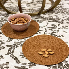Saprose Crafted Round Dining & Side Table Mat – 20cm, Pack of 4 - enera