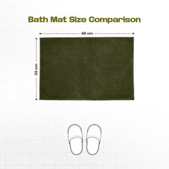 Enera Stello Collection Moss Green Color 33x48cm Mini Bath Mat - enera