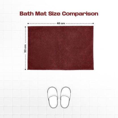Enera Stello Collection Ruby Maroon Color 33x48cm Mini Bath Mat - enera