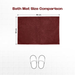 Enera Stello Collection Ruby Maroon Color 33x48cm Mini Bath Mat - enera
