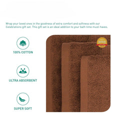 Enera Carnival Collection Cafe Noir Color 4 Pcs Bath Towel - enera