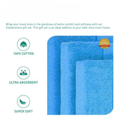 Enera Carnival Collection Perfect Blue Color 4 Pcs Bath Towel - enera