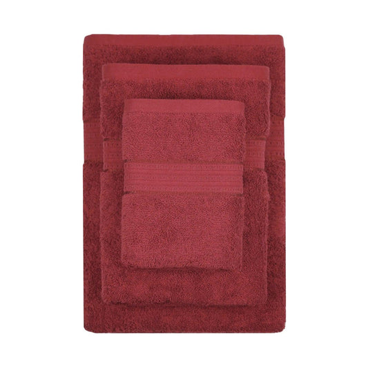 Enera Carnival Collection Red Wine Color 4 Pcs Bath Towel - enera