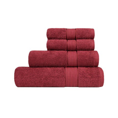 Enera Carnival Collection Red Wine Color 4 Pcs Bath Towel - enera