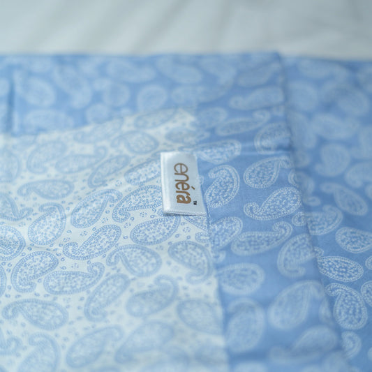 Enera Prism Collection Ethnic Water Blue Color Printed Double Bed Dohar - enera