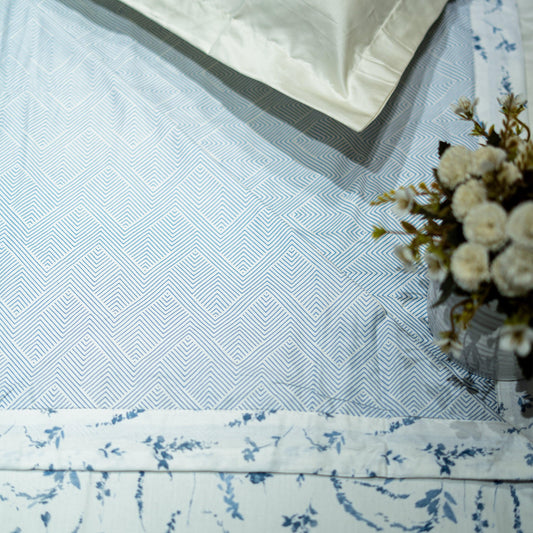 Enera Prism Collection Geo Blue Color Printed Single Bed Dohar