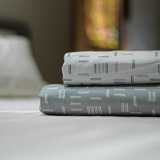 Enera Prism Collection Linear Tea Green Color Printed Single Bed Dohar