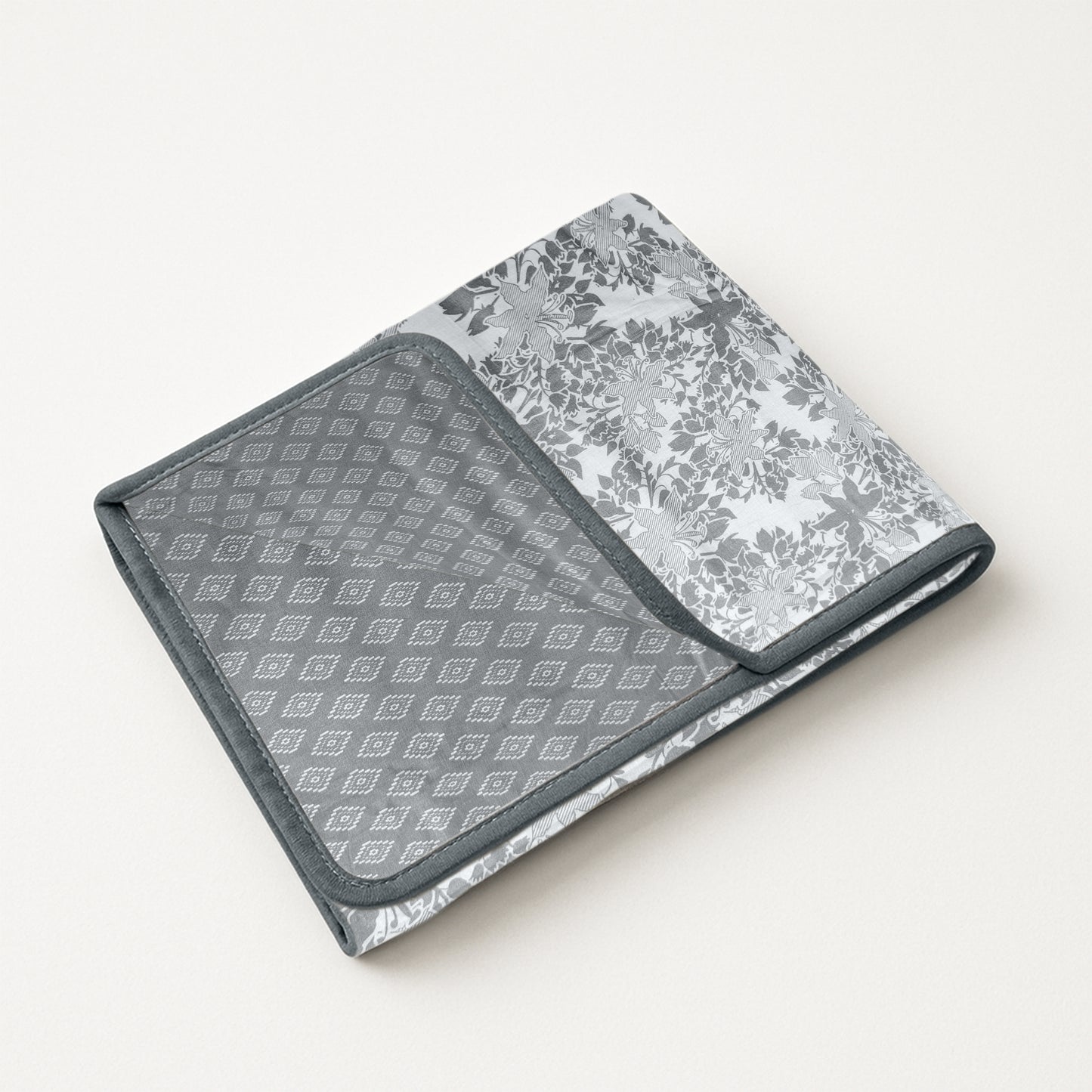 Enera Crimson Collection Obsidian Grey Color Printed Single Bed Dohar - enera