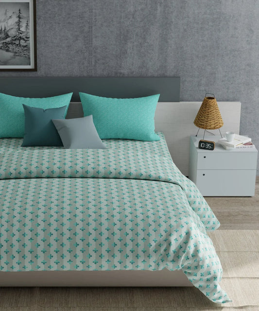 Enera Everyday Collection Turquoise Color King Size Bedsheet Set - enera