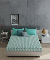 Enera Everyday Collection Turquoise Color King Size Bedsheet Set - enera