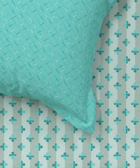 Enera Everyday Collection Turquoise Color King Size Bedsheet Set - enera