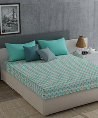 Enera Everyday Collection Turquoise Color King Size Bedsheet Set - enera