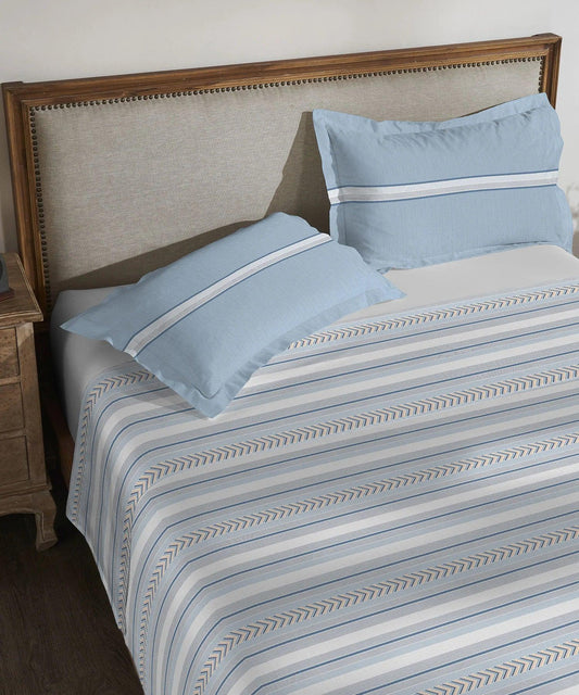 Enera Classic Collection Jane Stone Blue Color King Size Bedsheet Set - enera