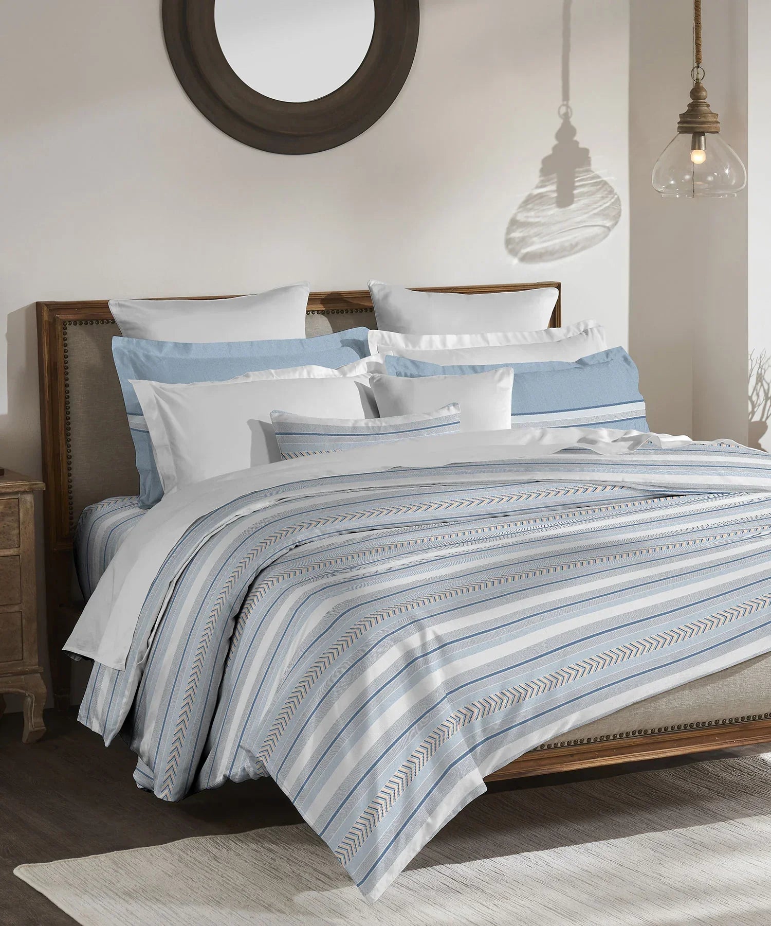 Enera Classic Collection Jane Stone Blue Color King Size Bedsheet Set - enera