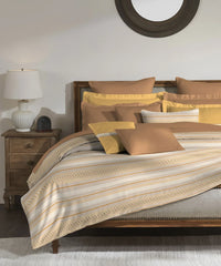 Enera Classic Collection Jane Ochre Color King Size Bedsheet Set - enera
