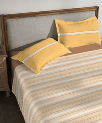 Enera Classic Collection Jane Ochre Color King Size Bedsheet Set - enera