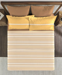 Enera Classic Collection Jane Ochre Color King Size Bedsheet Set - enera