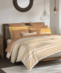 Enera Classic Collection Jane Ochre Color King Size Bedsheet Set - enera