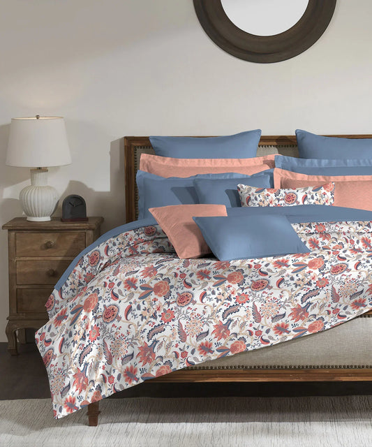 Enera Classic Collection Fiona Peach Color King Size Bedsheet Set - enera