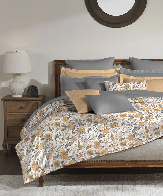 Enera Classic Collection Fiona Orange Color King Size Bedsheet Set - enera