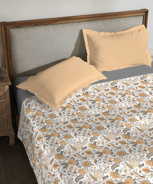 Enera Classic Collection Fiona Orange Color King Size Bedsheet Set - enera