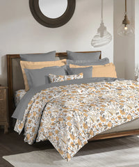Enera Classic Collection Fiona Orange Color King Size Bedsheet Set - enera