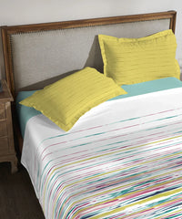 Enera Classic Collection Irene Lime Color King Size Bedsheet Set - enera