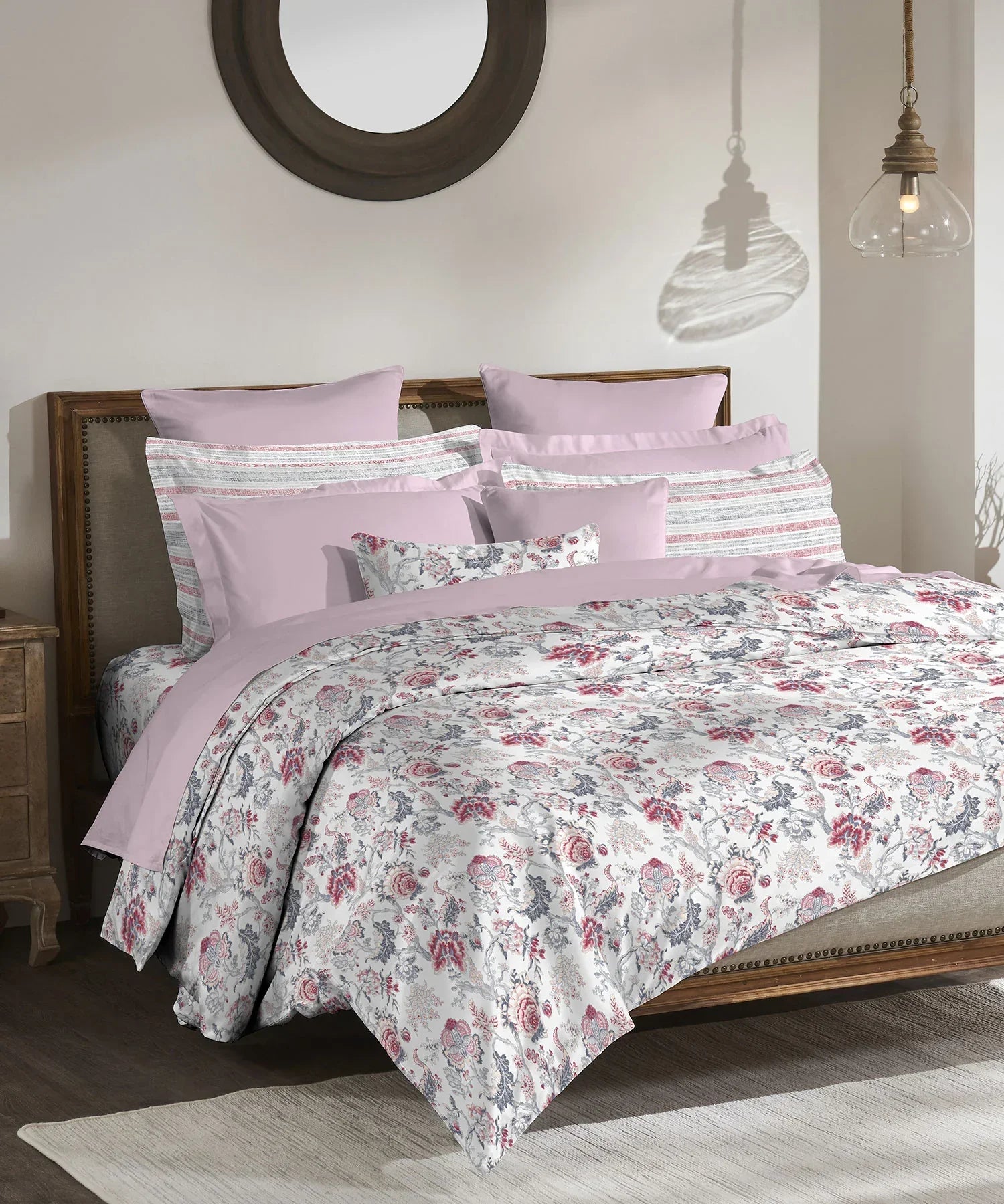 Enera Classic Collection Anther Pink Color King Size Bedsheet Set - enera