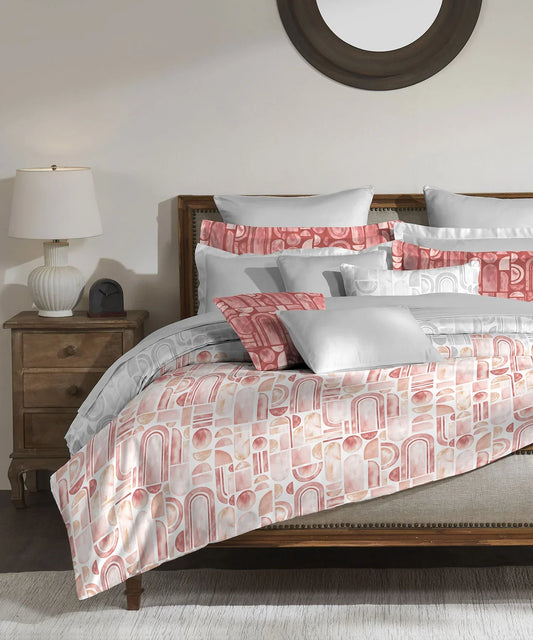 Enera Classic Collection Coraline Peach Color King Size Bedsheet Set - enera